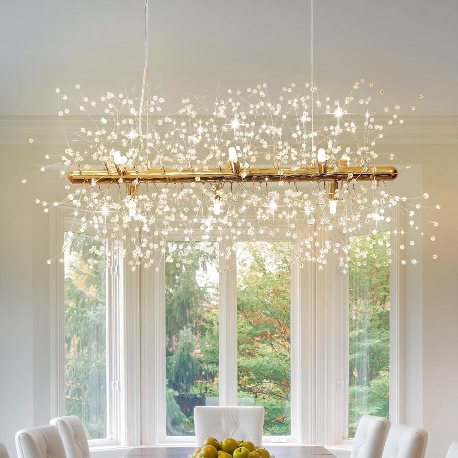 Depuley Gold Crystal Firework Chandelier