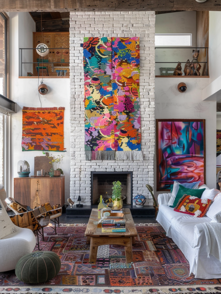 45 Inspirations for Living Rooms With Boho Artwork