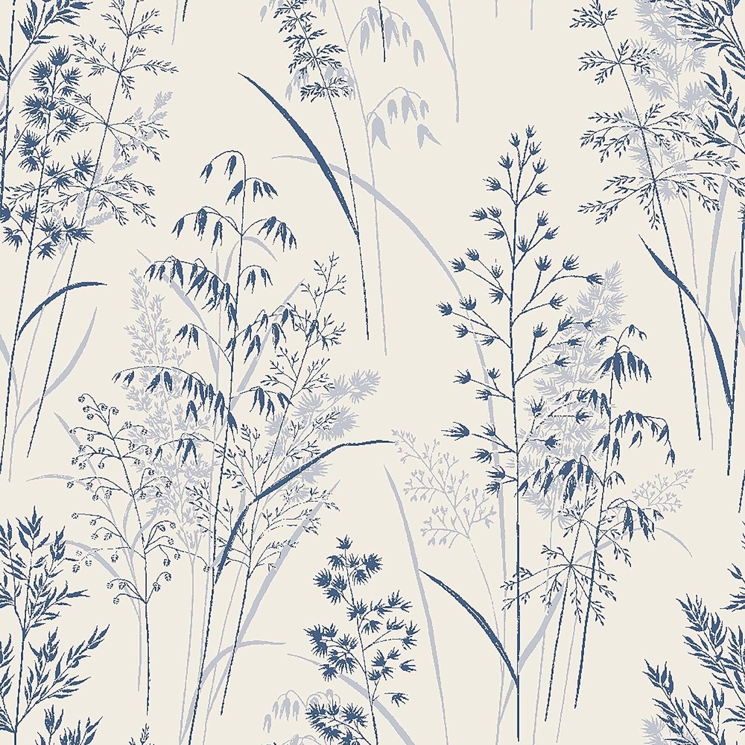 NEXT Leaf Sprigs Blue Removable Wallpaper