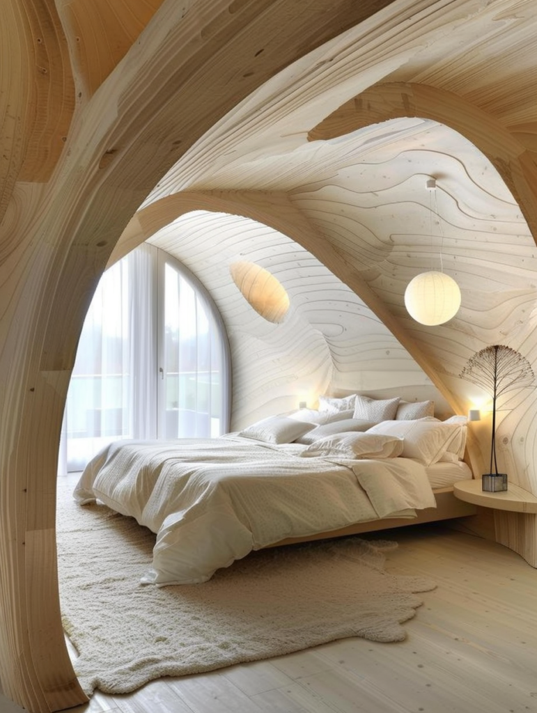 Bedroom Design: Organic Shapes and Clean Style