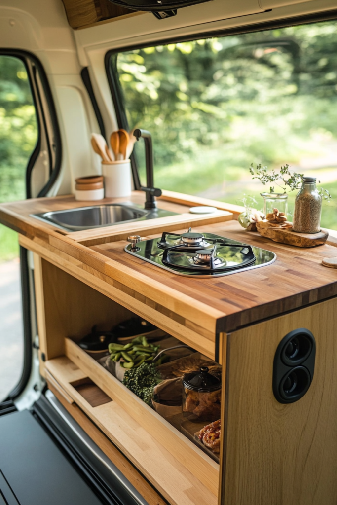 54 Space-Saving Camper Van Kitchen Layouts