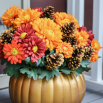 40 Rustic-Glam Fall Planter Ideas for Front Porches: Autumn Elegance Meets Country Charm