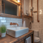 56 Rustic-Industrial Tiny House Bathrooms: Raw Elegance in Compact Spaces