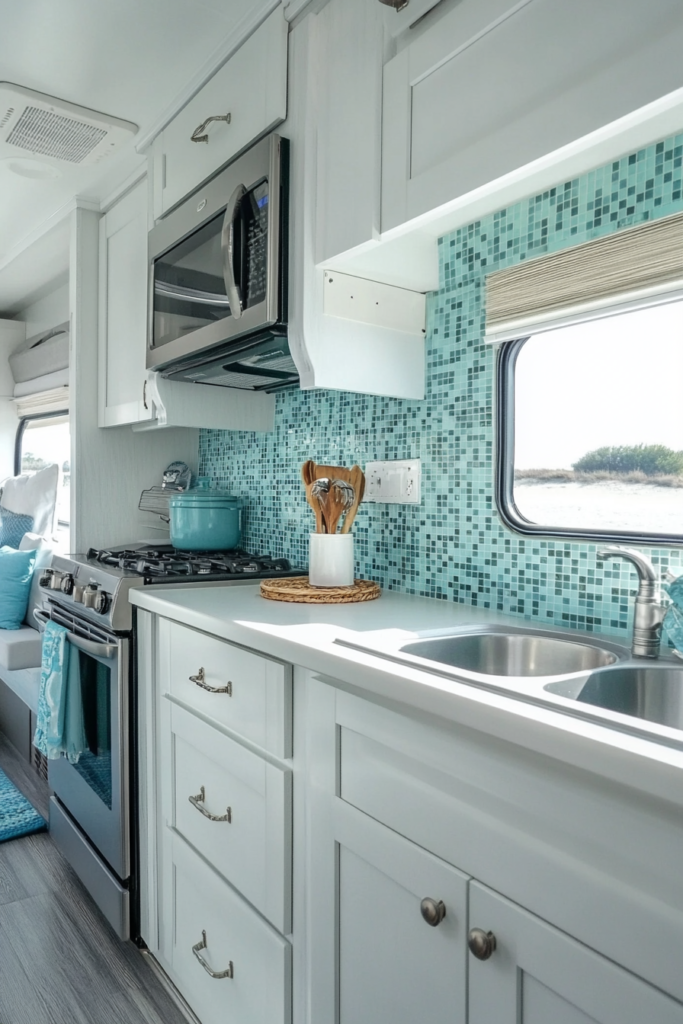 14 Coastal Grandmother Kitchen Ideas for Campers: Timeless Charm on the Go