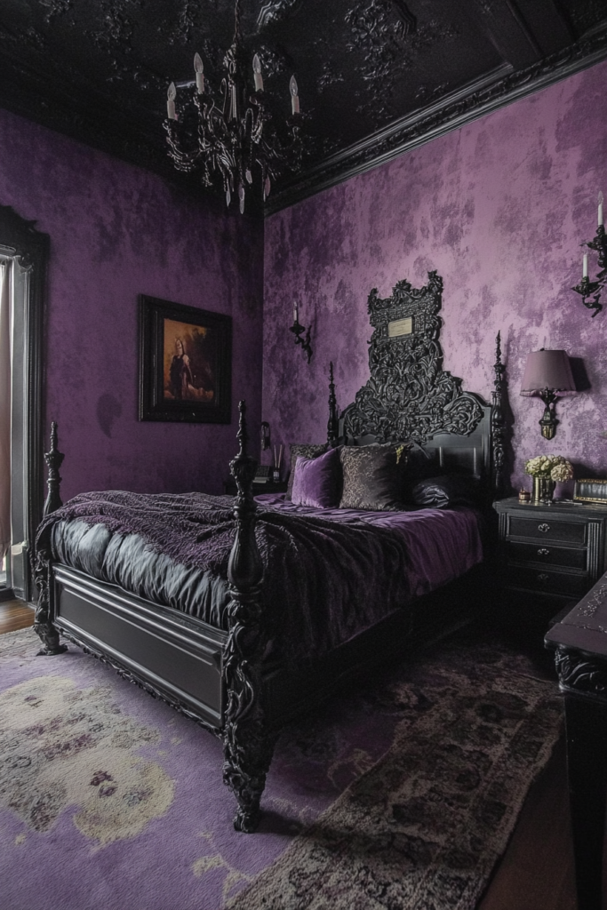 33 Gothic-Pastel Bedroom Fusions: Dark Romance with a Soft Touch