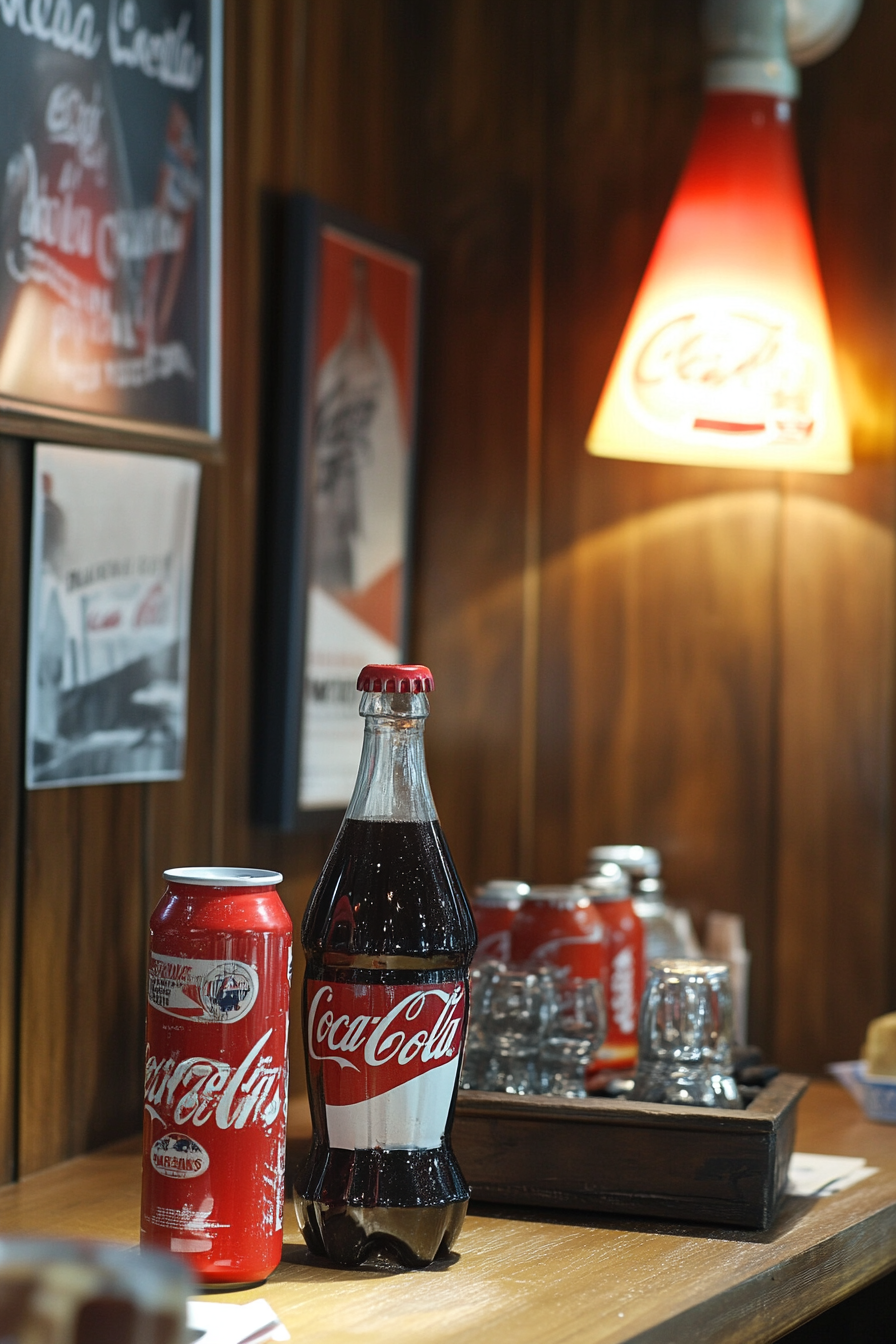 table, and Coca-Cola memorabilia.