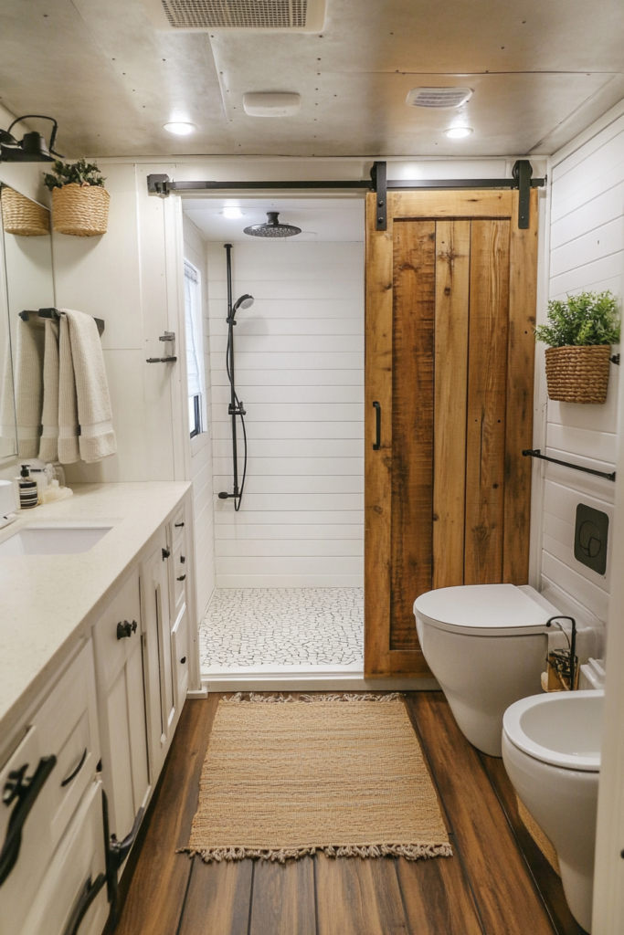 66 Modern Farmhouse RV Bath Designs