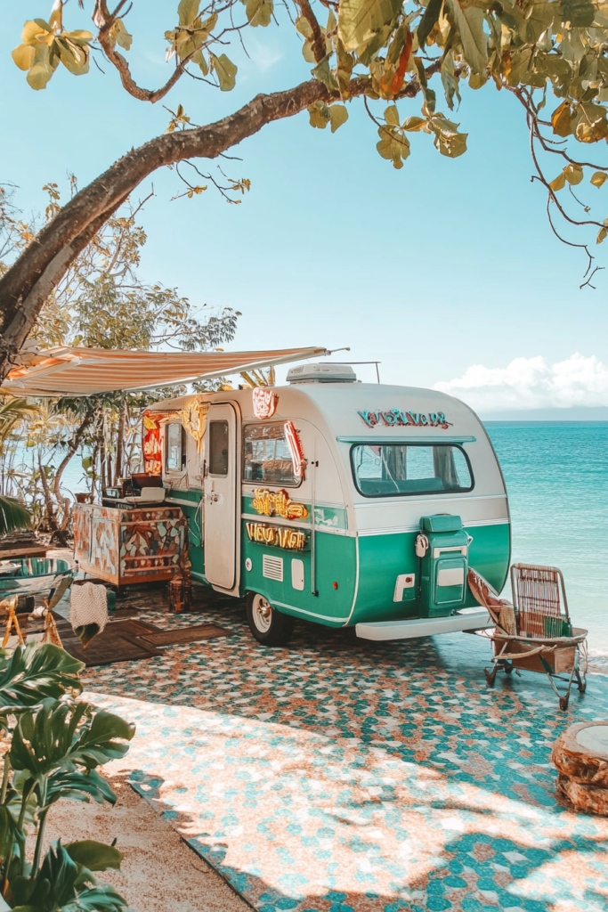 61 Vintage Beach Van Hostel Design