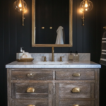 35 Glam-Rustic Bathroom Designs: Luxe Elegance with Country Comfort