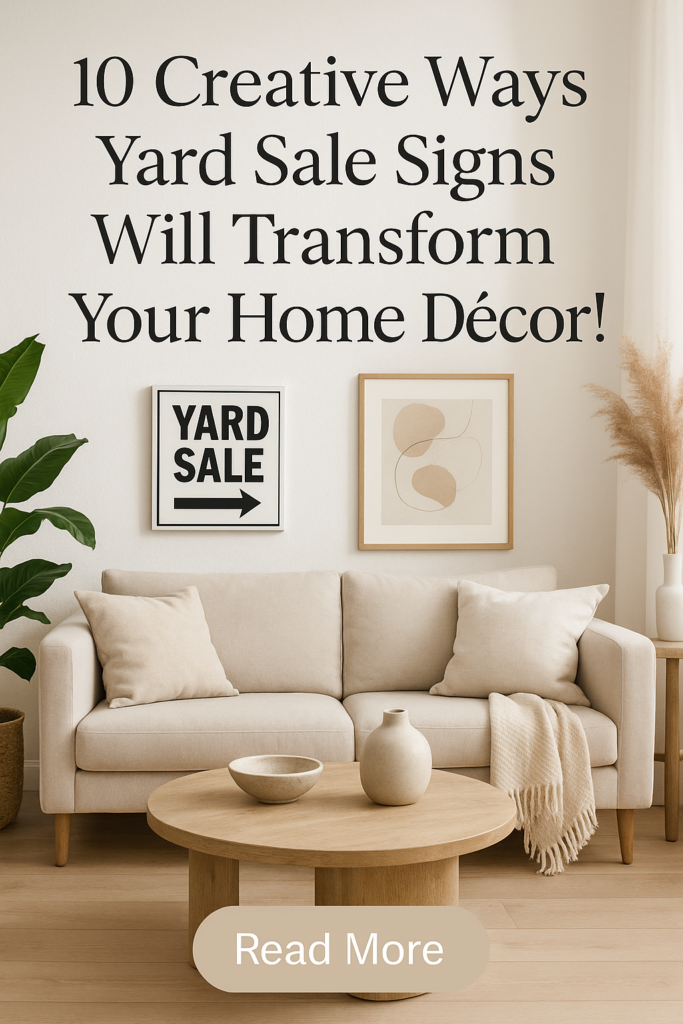 10 Creative Ways Yard Sale Signs Will Transform Your Home Décor!