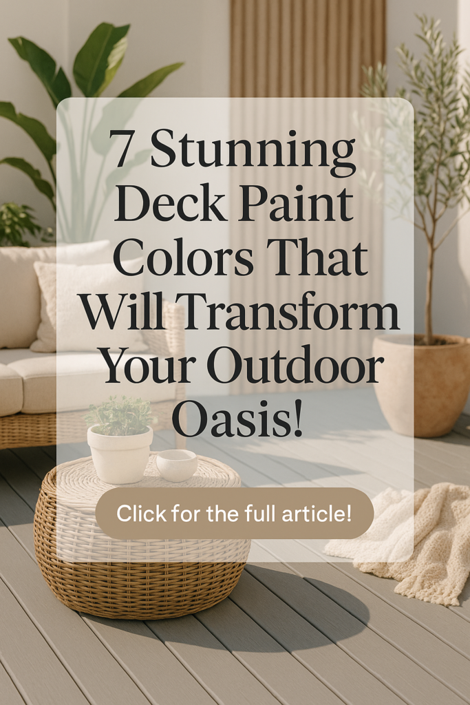 7 Stunning Deck Paint Colors That Will Transform Your Outdoor Oasis!