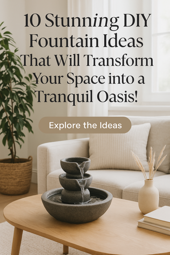 10 Stunning DIY Fountain Ideas That Will Transform Your Space into a Tranquil Oasis!