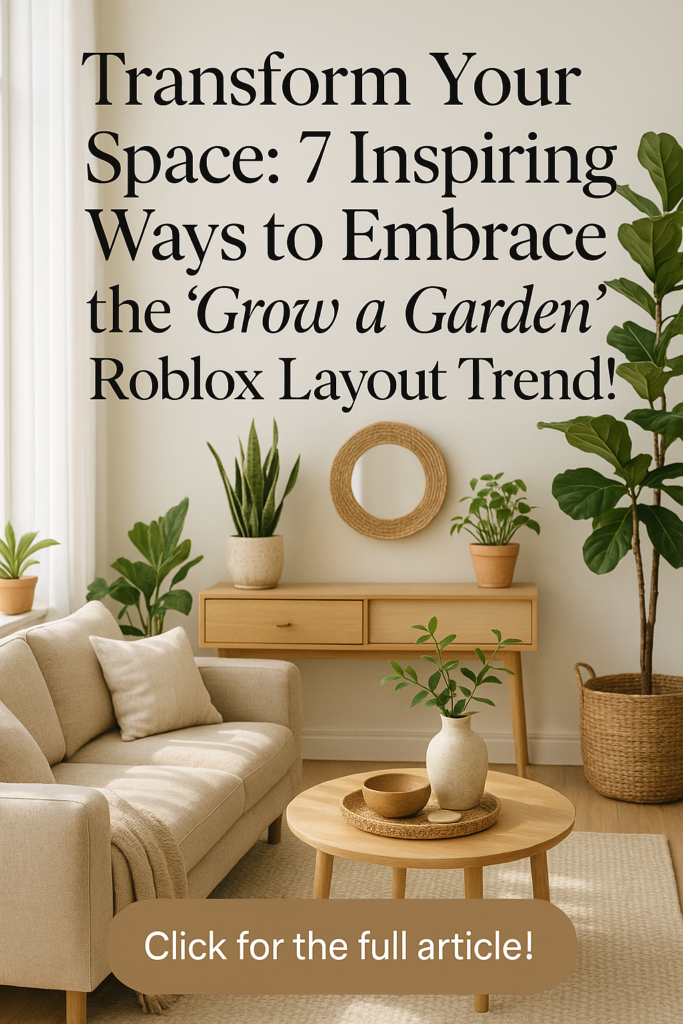 Transform Your Space: 7 Inspiring Ways to Embrace the 'Grow a Garden' Roblox Layout Trend!