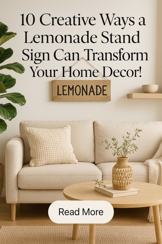 10 Creative Ways a Lemonade Stand Sign Can Transform Your Home Decor!