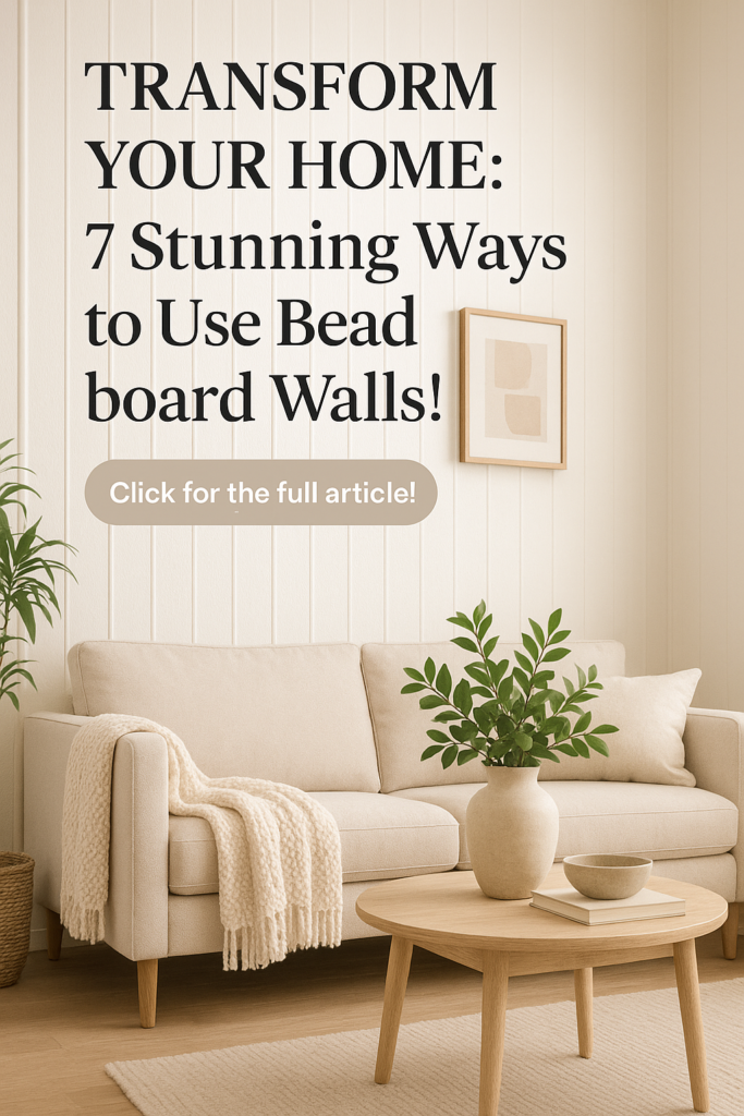 Transform Your Home: 7 Stunning Ways to Use Beadboard Walls!