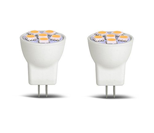 MR8 Light Bulb LED Replacement For Mini Halogen Recessed Lamps 12 Volt 1" Diameter GU4 RV Boat Camper Yacht Train Motor Home Interior Tiny House Ship Van Truck Sprinter Lighting - Warm White - 2 Pack