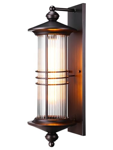 LEONLITE Large 23 Inch Outdoor Wall Lights, Classical Style Wall Lantern, Max 60W E26 Base, Industrial Exterior Light Fixtures Wall Mount, Porch Light, Wall Sconce for Garage, Oil Rubbed Bronze