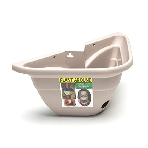 Devault Corner Post Planter for 4x4 Posts, Wrap Around Mailbox Planter Box, Outdoor Deck & Fence Planter, Sandstone