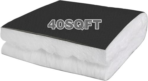 40 Sqft Insulation for Van, 30 Inches X 197 Inches Rv Insulation, Soundproof Thermal Barrier for Vehicles 2.4 Feet x 16.4 Feet, Camper Van Conversions Car Sound Deadener Mat Cars Black