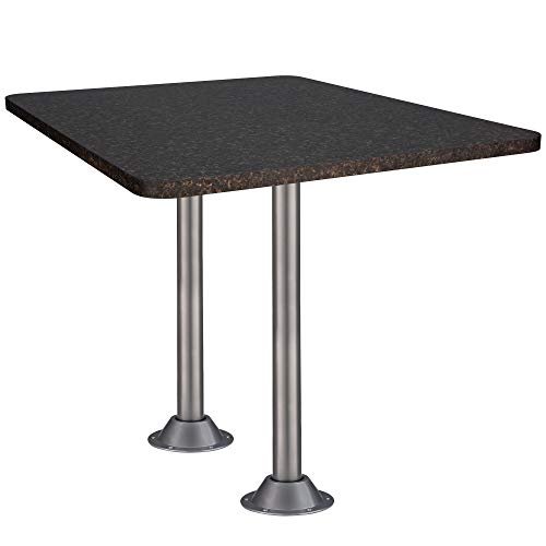 RecLite LS Dinette RV Table Top 30" x 38" - 44" with Optional Table Leg System | Surface Mount | Luna Imperial or Granite Chocolate | 2 Legs (Granite Chocolate, 44")