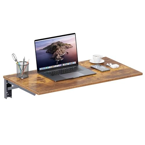 Need Wall Mounted Folding Table - Heavy Duty Small Fold Down Dining Table Length 30" Width 20" Perfect Addition to Home Office/Laundry/Home Bar/Kitchen & Dining Room Rustic Brown AC15-7650FG-ND