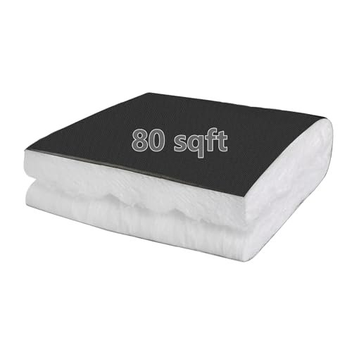 80 Sqft Insulation for Van, 29 Inches X 393 Inches Rv Insulation, Soundproof Thermal Barrier for Vehicles 2.4 Feet x 32.8 Feet, Camper Van Conversions Car Sound Deadener Mat Cars Black