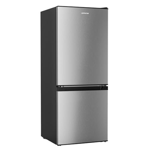 Upstreman 7.1 Cu.Ft Refrigerator with Bottom Freezer, Apartment Fridge with Freezer, Energy-efficient, Large Capacity, Adjustable Thermostat, Refrigerator for Apartment, Kitchen, Dorm,Silver(BM71)