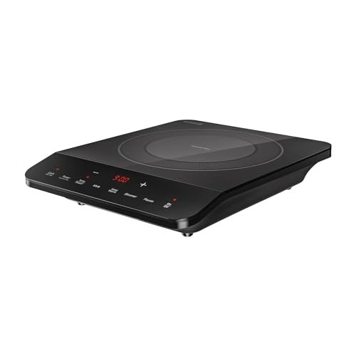 Empava Portable Induction Hot Plate Cooktop, Single 1 Burner Countertop Cooker, 3 Preset Modes, Shatter-proof Flat Glass Top, 110~120 Volt Plug in Electric Stove for Kitchen, Outdoor Camping, RV