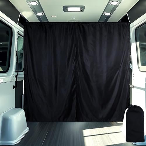 Fanfanwin 71 x 63 Van Privacy Curtain in Cab or Rear Light Blocking Cab Divider Curtains Campervan Kit for Van RV Truck for Travel Nap Camping