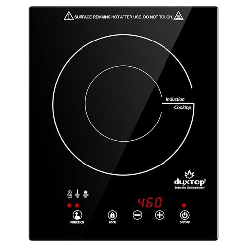 Duxtop Built-in Induction Cooktop, Portable Countertop Burner, Sensor Touch Induction Burner, 170-Minute Timer, Safety Lock, 1800W BT-200T1/8600BI