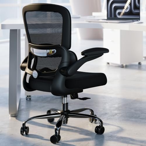 TRALT Office Chair - Ergonomic Desk Chair with Adjustable Lumbar Support, Mesh Computer Chair, Executive Chairs for Home Office Comfortable Lumbar Support (Black)