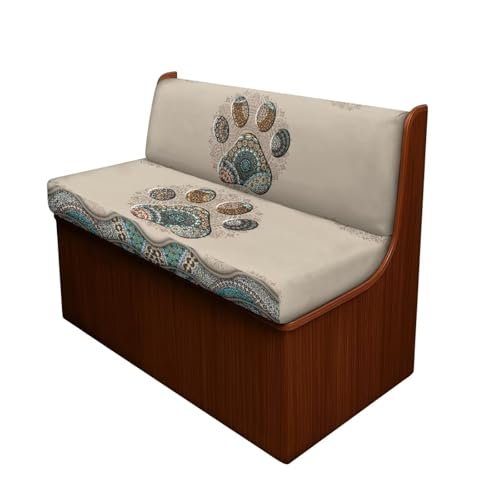 Wetoricau RV Dinette Cushion Covers Boho Mandala 2 Pcs Dog Paw Camper Cushion Slipcover Stretch Sofa Furniture Protector Include1 Backrest Cover and 1 Bench Cover