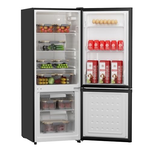 Upstreman 7.1 Cu.Ft Refrigerator with Bottom Freezer, Apartment Fridge with Freezer, Energy-efficient, Large Capacity, Adjustable Thermostat, Refrigerator for Apartment, Kitchen, Dorm(BM71)