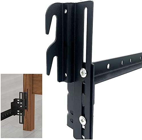 4pcs 711 Bolt-On to Hook-On Bed Frame Conversion Brackets for Headboard or Footboard,Bed Hook Adapter kit with Hardware, Hook on Bed Rails Brackets(Black)
