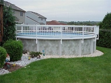 Vinyl Works 24-Inch Taupe Premium Resin Above-Ground Pool Fence Base Kit A - 8 Sections
