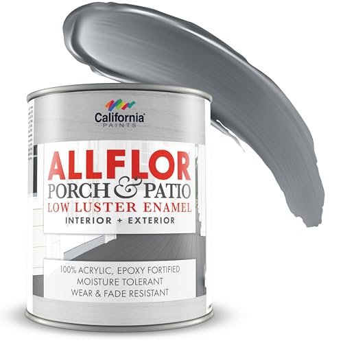 CALIFORNIA PAINTS ALLFLOR Porch, Patio and Floor Enamel Paint, Deck Gray, 1 Quart, Extremely Durable Water-Based Formula, Ideal for Patios, Pool Decks, Basements & More