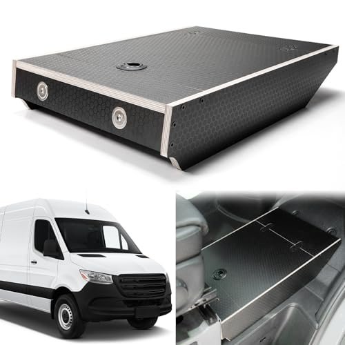 DNshorix Seamless fit Sprinter Van Floor Extension Accessories, Floor Stool for Sprinter Van, Optimal Support for Co-Driver, with Storage Space(Brown)