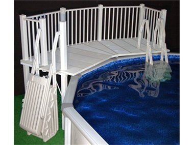Vinyl Works of Canada Above Ground Swimming Pool Resin Deck Kit - Taupe 5 x 13.5 Feet