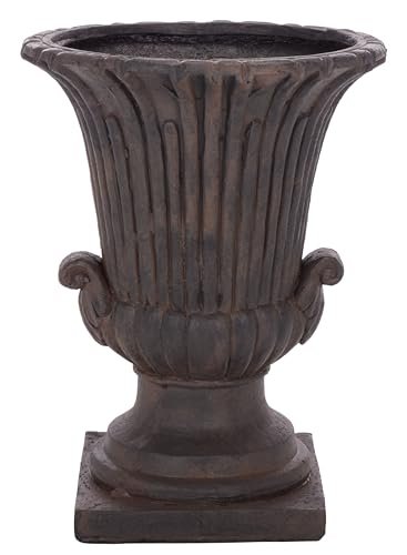 SAFAVIEH Outdoor Patio Furniture Collection - Atlas Brown Magnesium Oxide Urn Planter Pot, Classic Decorative Outdoor Garden Accent (PAT5047B)