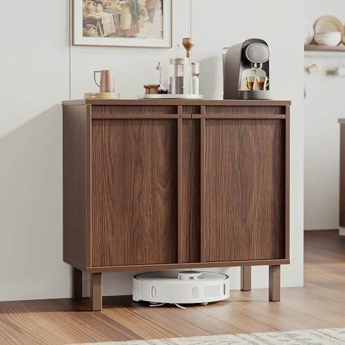 Scoctcoc Sideboard Buffet Cabinet with Storage, Adjustable Shelf, Wooden Mid Century Accent Coffee Bar Cabinet for Living Room, Kitchen, Entryway, Hallway
