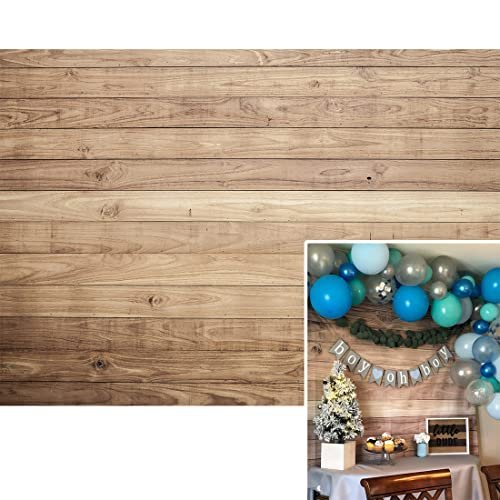 BINQOO 7x5ft Retro Wood Wall Background Rustic Wooden Wall Background Wooden Backdrops for Photography Baby Shower Birthday Easter Party Eve Studio Props