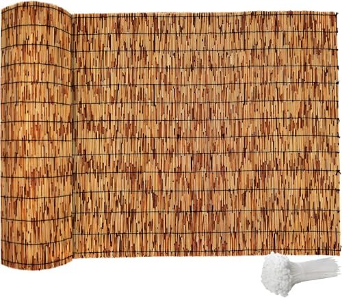 Bamboo Fencing–Handwoven,Bamboo Wall Panel Outdoor Privacy Reed Screening for Garden,Balcony,Backyard,Patio,2ftx10ft
