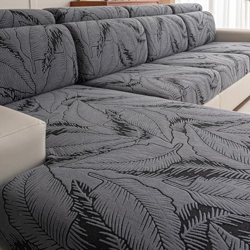 Cgeluy Sofa Cover Washable Sectional Couch Covers Sofa Slipcovers for 3 Cushion Couch Pet Friendly L Shaped Couch Protector Leaf Printed Covers for Dogs