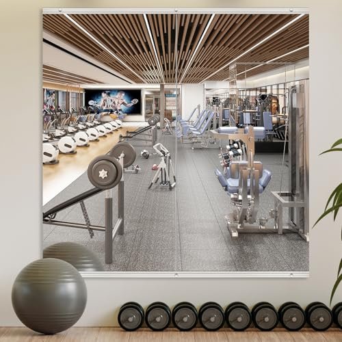 ERZERT Home Gym Mirror,2 Pack Large 48x24 Inch Frameless Tempered Glass Wall Mirror, Full Body Workout and Decorative Mirrors for Home Gym, Yoga, Dance Studio, Garage, Exercise Room