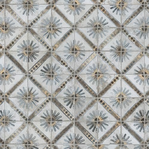 Merola Tile Harmonia Kings Marrakech Blue 13" x 13" Ceramic Floor and Wall Tile