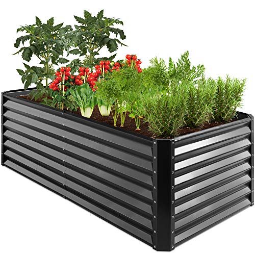 Best Choice Products 6x3x2ft Outdoor Metal Raised Garden Bed, Deep Root Box Planter for Vegetables, Flowers, Herbs, 269 Gallon Capacity, 100% Non Toxic Materials - Gray