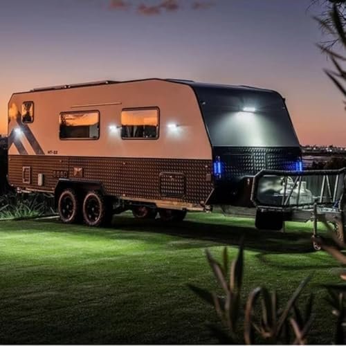 Lightweight Travel Trailer RV Caravan Motorhome Camper for Family Camping Off Road Adventures Easy Towing