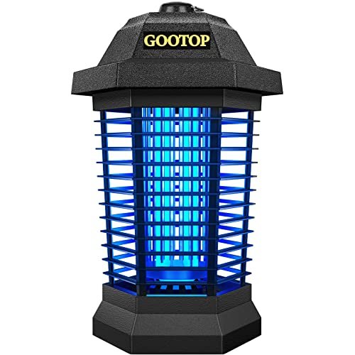 GOOTOP Bug Zapper Outdoor, Mosquito Zapper, 3 Prong Plug in Electric Fly Zapper, Mosquito Killer, Fly Traps, Flying Insects Zapper Indoor Outdoor, 4200V, ABS Plastic Outer (Black)