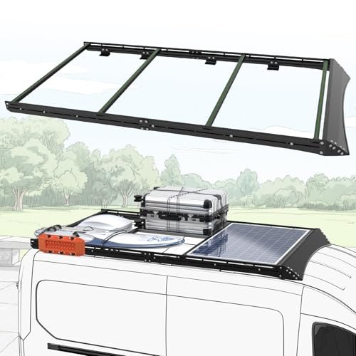 StarONE Adjustable Camper Van Roof Rack with T-Slot System Fit for Ford Transit 148" WB (Low/Medium/High Roof) | Multi-Functional Roof Rack for Kayaks, Side Tents, Surfboards & Solar Panel