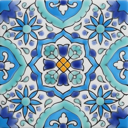 Casablanca Market MT014 Mediterranean Ceramic Utica Decorative Tile, Blue